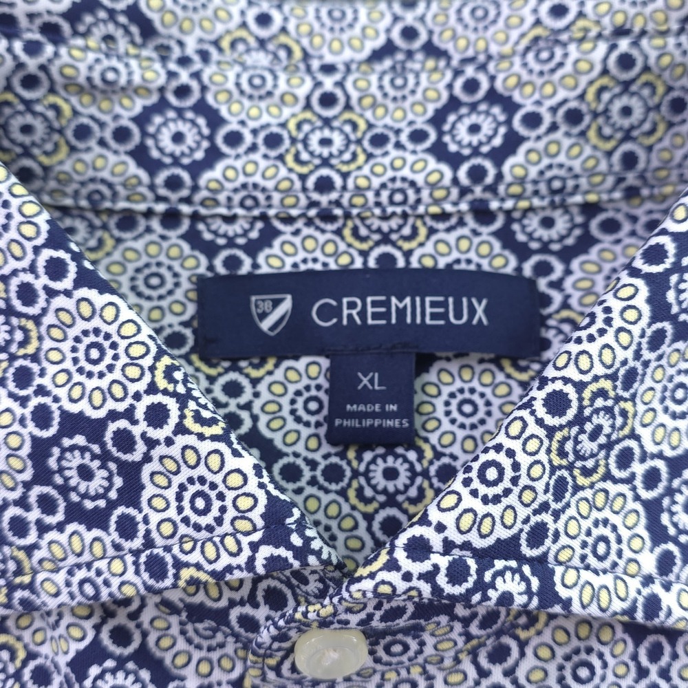 New Cremieux Shirt XL Short‎ Sleeve Button Up Multicolor Geometric Cotton - Picture 3 of 6